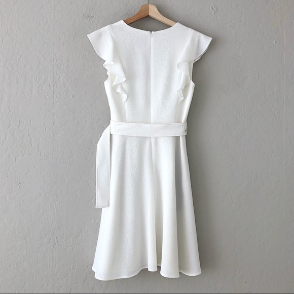 Black Halo Hailey Flutter Sleeve Belted Mini Dress - Picture 4 of 9